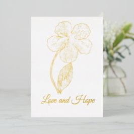 Gold Foil Botanical Love and Hope Holiday Card 箔シーズンカード