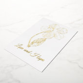 Gold Foil Botanical Love and Hope Holiday Card 箔シーズンカード (回転した状態)