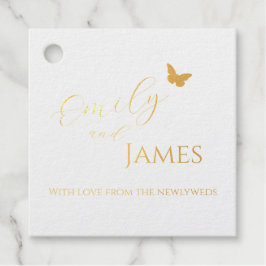 Gold Foil Butterfly Wedding Favor Tag フェイバータグ