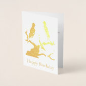 Gold Foil Canary Silhouette Birthday Card 箔カード (正面)