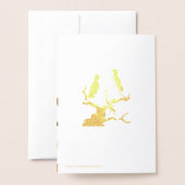 Gold Foil Canary Silhouette Birthday Card 箔カード (裏面封筒付き)