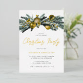 Gold Foil Classic Corporate Office Christmas Party 箔招待状 (立ち正面)