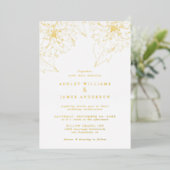 Gold Foil Dahlia Floral Elegant Wedding 箔招待状 (立ち正面)