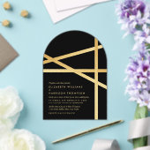 Gold Foil Effect Geometric Style Wedding アクリル招待状 (インサイチュ (ウェディング))