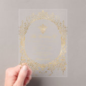 Gold Foil Elegant Ornate Victorian Wedding アクリル招待状 (インサイチュ (ポータブル))