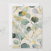Gold Foil Eucalyptus Elegant Botanical Leaves 招待状 (裏面)