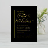 Gold Foil Fifty and Fabulous 50th Birthday Party 箔シーズンカード (立ち正面)