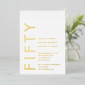 Gold Foil Fifty and Fabulous 50th Birthday Party 箔招待状 (立ち正面)