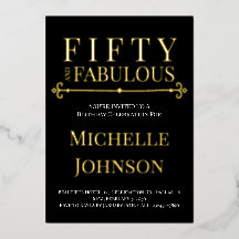 Gold Foil Fifty and Fabulous 50th Birthday Party