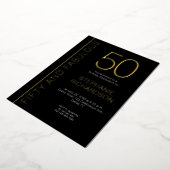 Gold Foil Fifty and Fabulous 50th Birthday Party 箔招待状 (回転した状態)