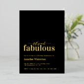 Gold Foil Fifty and Fabulous 50th Birthday Party 箔招待状 (立ち正面)