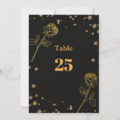 Gold Foil Floral Border Wedding Table Number 招待状 (正面)
