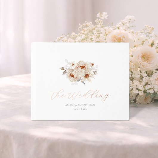 Gold Foil Floral Wedding Guest Book ゲストブック