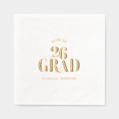Gold Foil Graduation Napkins Class of 2026 箔ナプキン (正面)