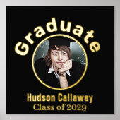 Gold Foil Graduation Poster Your Photo  箔ポスター (正面)