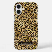 Gold Foil Leopard Print Monogrammed Case-Mate iPhoneケース (裏面)