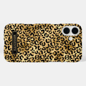 Gold Foil Leopard Print Monogrammed Case-Mate iPhoneケース (裏面 (横))