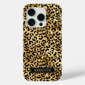 Gold Foil Leopard Print Monogrammed Case-Mate iPhoneケース (裏面)