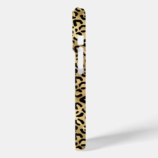 Gold Foil Leopard Print Monogrammed Case-Mate iPhoneケース (裏面 / 左)