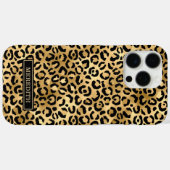 Gold Foil Leopard Print Monogrammed Case-Mate iPhoneケース (裏面 (横))