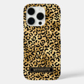Gold Foil Leopard Print Monogrammed Case-Mate iPhoneケース (裏面)