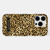 Gold Foil Leopard Print Monogrammed Case-Mate iPhoneケース (裏面 (横))