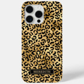 Gold Foil Leopard Print Monogrammed  Case-Mate iPhoneケース (裏面)
