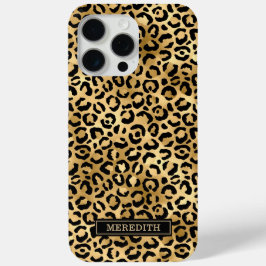 Gold Foil Leopard Print Monogrammed  iPhone 15 Pro Maxケース