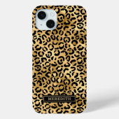 Gold Foil Leopard Print Monogrammed Case-Mate iPhoneケース (裏面)