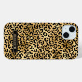 Gold Foil Leopard Print Monogrammed Case-Mate iPhoneケース (裏面 (横))