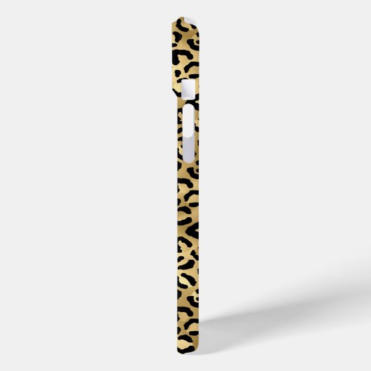 Gold Foil Leopard Print Monogrammed Case-Mate iPhoneケース (裏面 / 左)