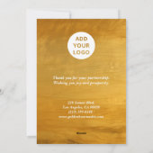 Gold Foil Look Holiday Card for Businesses シーズンカード (裏面)