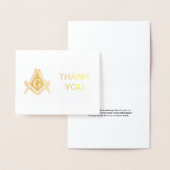 Gold Foil Masonic Freemasonry Thank you 箔カード (ディスプレー)