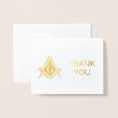 Gold Foil Masonic Freemasonry Thank you 箔カード (封筒付き正面)