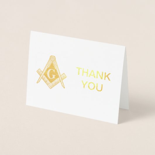 Gold Foil Masonic Freemasonry Thank you 箔カード (正面)