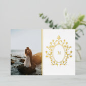 Gold Foil Monogram Photo Wedding Invitation 箔シーズンカード (立ち正面)
