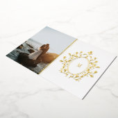 Gold Foil Monogram Photo Wedding Invitation 箔シーズンカード (回転した状態)