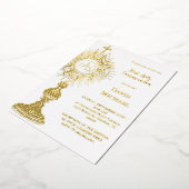 Gold foil monstrance | First Holy Communion 箔招待状 (回転した状態)