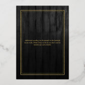 Gold Foil Name - Black, Gold Quinceañera Invite 箔招待状 (裏面)
