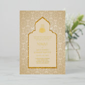 GOLD Foil Nikah Walimaイスラム教結婚徒 箔招待状 (立ち正面)