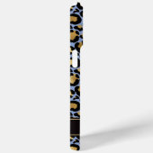 Gold Foil On Blue Leopard Print Monogrammed Case-Mate iPhoneケース (裏面 / 右)