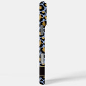 Gold Foil On Blue Leopard Print Monogrammed Case-Mate iPhoneケース (裏面 / 右)