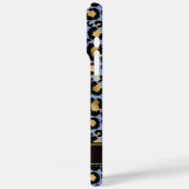 Gold Foil On Blue Leopard Print Monogrammed Case-Mate iPhoneケース (裏面 / 左)