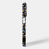 Gold Foil On Blue Leopard Print Monogrammed Case-Mate iPhoneケース (裏面 / 右)