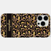 Gold Foil On Brown Leopard Print Monogrammed Case-Mate iPhoneケース (裏面 (横))