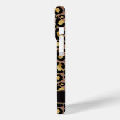 Gold Foil On Brown Leopard Print Monogrammed Case-Mate iPhoneケース (裏面 / 左)