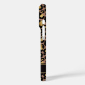 Gold Foil On Brown Leopard Print Monogrammed Case-Mate iPhoneケース (裏面 / 左)