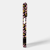 Gold Foil On Pink Leopard Print Monogrammed Case-Mate iPhoneケース (裏面 / 右)