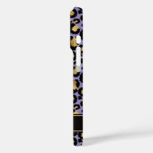 Gold Foil On Purple Leopard Print Monogrammed Case-Mate iPhoneケース (裏面 / 左)