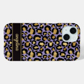 Gold Foil On Purple Leopard Print Monogrammed Case-Mate iPhoneケース (裏面 (横))